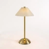 Kirkland's Metal Led Table Lamp With Pleated Shade In Gold