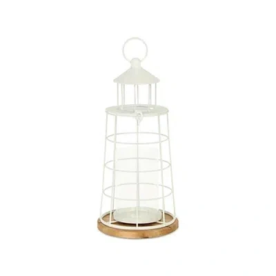 Kirkland's Metal Lighthouse Lantern In White