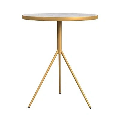 Kirkland's Metal Marble Accent Table In Gold