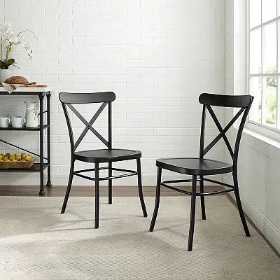 Kirkland's Metal Melody Dining Chairs In Black