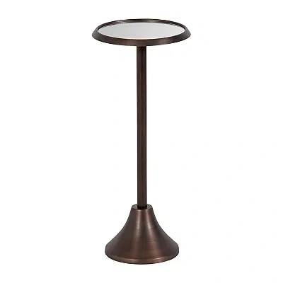 Kirkland's Metal Mirrored Sanzo Accent Table In Brown