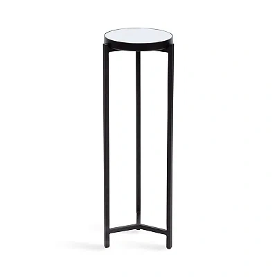 Kirkland's Metal Mirrored Tabletop Aguilar Drink Table In Black