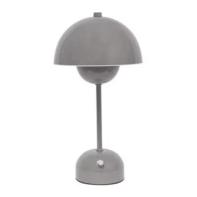 Kirkland's Metal Mushroom Cordless Touch Lamp In Gray