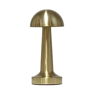 Kirkland's Metal Mushroom Mini Cordless Lamp In Gold