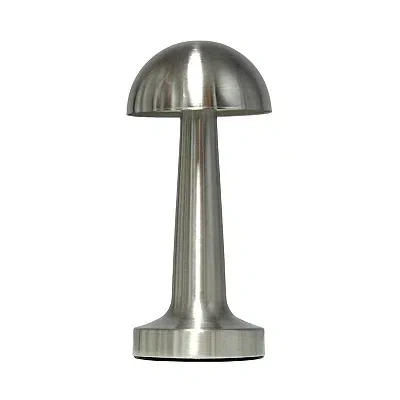 Kirkland's Metal Mushroom Mini Cordless Lamp In Silver