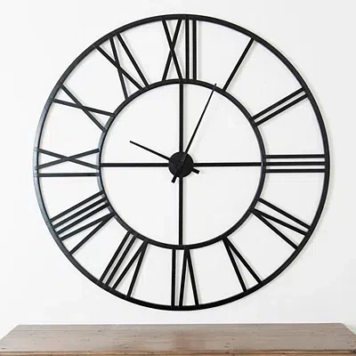 Kirkland's Metal Open Face Aiden Wall Clock In Black
