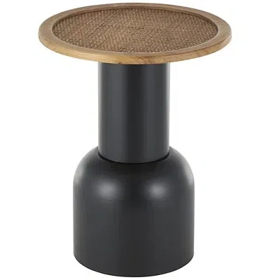 Kirkland's Metal Rattan Pedestal Accent Table In Multi