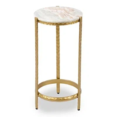 Kirkland's Metal Round Stella Cocktail Table In White