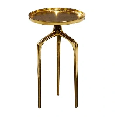 Kirkland's Metal Round Tripod Accent Table In Gold