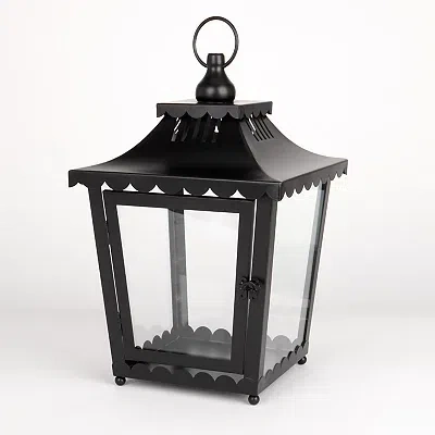 Kirkland's Metal Scalloped Lantern In Black