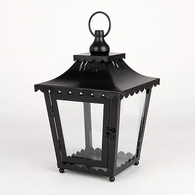 Kirkland's Metal Scalloped Lantern In Black