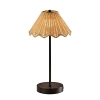 Kirkland's Metal Scalloped Shade Cordless Table Lamp In Black