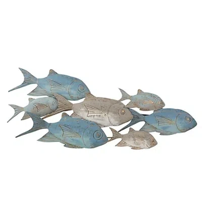 Kirkland's Metal School Of Fish Wall Plaque In Blue