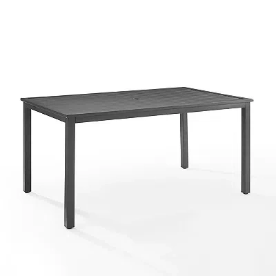 Kirkland's Metal Slatted Outdoor Dining Table In Black