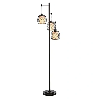 Kirkland's Metal Tiered Woven Cage Robert Floor Lamp In Multi