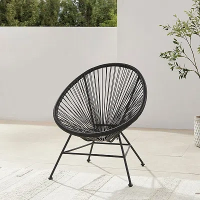 Kirkland's Metal Wicker Outdoor Chair In Black
