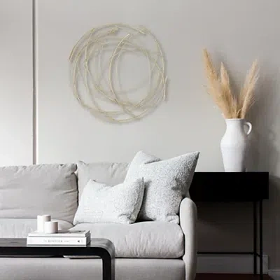 Kirkland's Metal Wire Abstract Wall Plaque In Gold