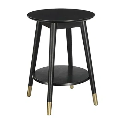 Kirkland's Mia Round Black Accent Table In Multi