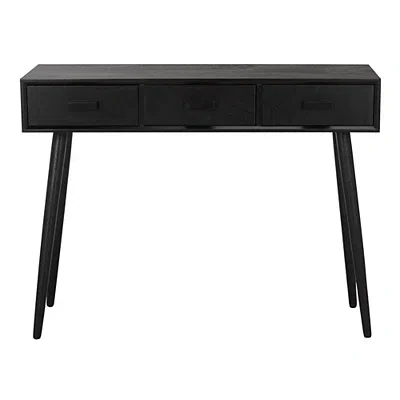 Kirkland's Mid-century Modern 3-drawer Console Table In Black