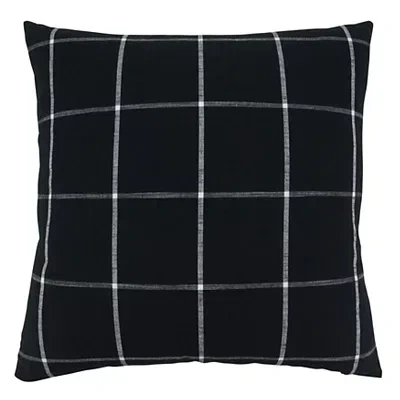 Kirkland's Midnight Black Large Print Plaid Throw Pillow