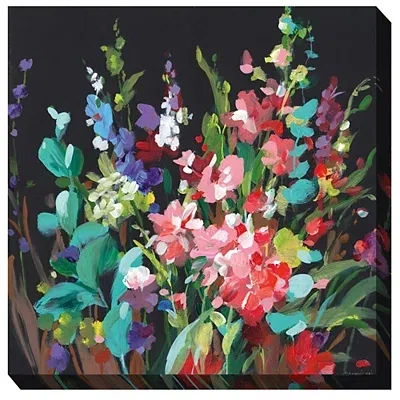 Kirkland's Midnight Floral Outdoor Canvas Art Print In Multi