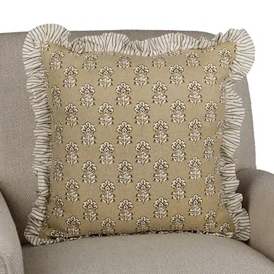 Kirkland's Millie Floral Ruffle Pillow In Brown