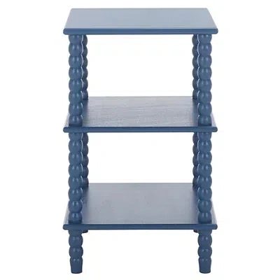 Kirkland's Minerva Blue Wood Spindle 3-tier Accent Table