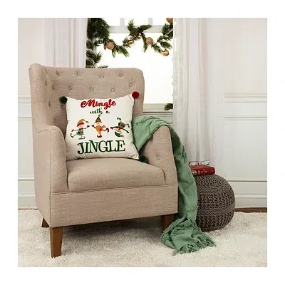 Kirkland's Mingle With A Jingle Christmas Throw Pillow In Brown