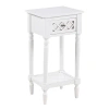Kirkland's Mirrored Drawer Square Accent Table In White