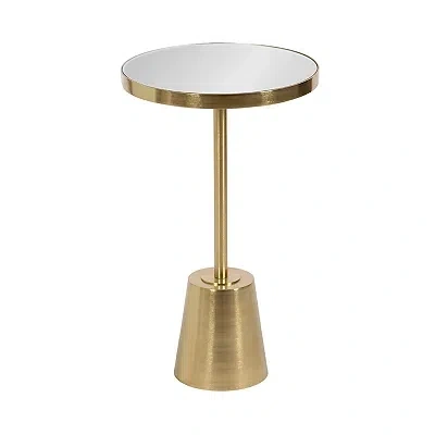 Kirkland's Mirrored Tara Accent Table In Gold