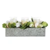 Kirkland's Mixed Floral And Eggs Led Candle Centerpiece In Gray