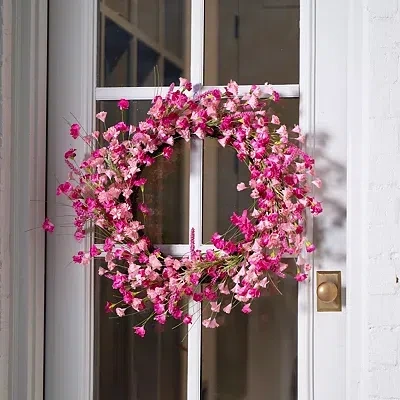 Kirkland's Mixed Floral Spring Wreath In Pink