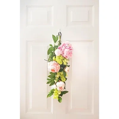 Kirkland's Mixed Peony And Hydrangea Swag Teardrop In Multi