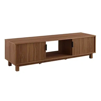 Kirkland's Mocha Brown Fluted 2-door Compact Tv Stand