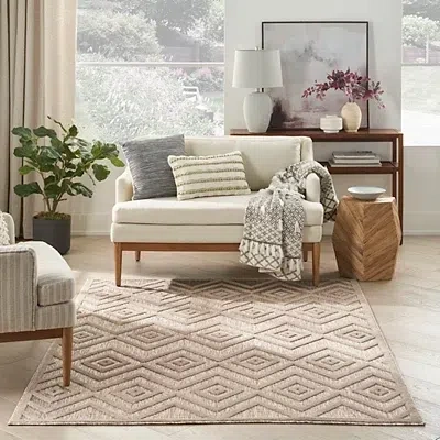 Kirkland's Mocha Diamond Outdoor Area Rug In Brown