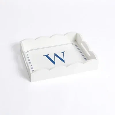 Kirkland's Monogram W Scalloped Tray In White