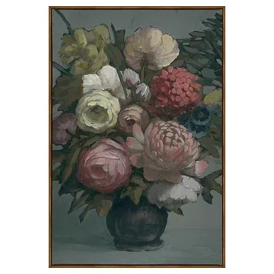 Kirkland's Moody Floral Bouquet Framed Canvas Art Print In Multi