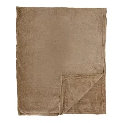 Kirkland's Moonbeam Solid Plush Throw In Brown