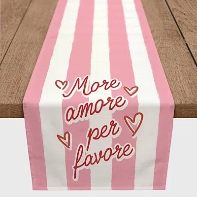 Kirkland's More Amore Per Favore Table Runner In Pink