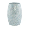 Kirkland's Mosaic Capiz Shell Drum End Table In Blue