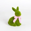 Kirkland's Moss Bunny With Bow Figurine In Green