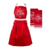 Kirkland's Mrs. Claus Apron And Kitchen Towels In Red