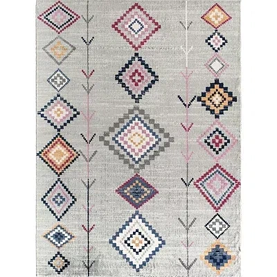 Kirkland's Multicolor Aztec Area Rug In Gray