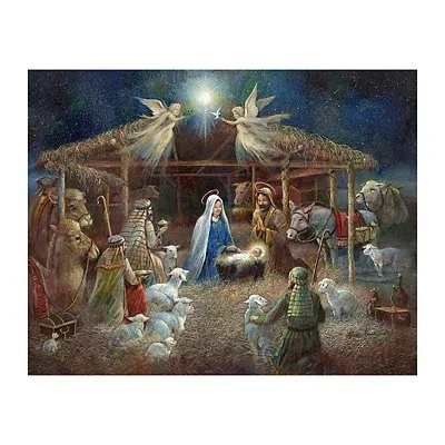 Kirkland's Nativity At Twilight Canvas Art Print In Multi