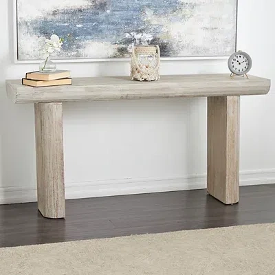 Kirkland's Natural Wood Grain Console Table In White