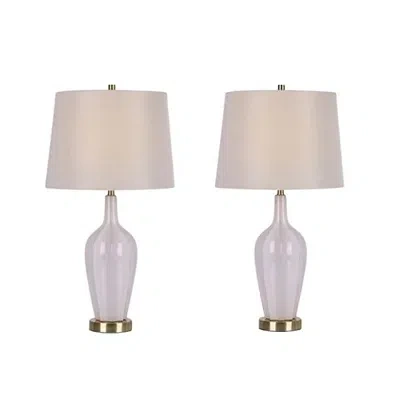 Kirkland's Needle Neck Ceramic Table Lamps In White
