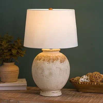 Kirkland's Neutral Distressed Ashton Table Lamp In Multi