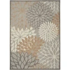 Kirkland's Neutral Floral Burst Outdoor Area Rug In Multi
