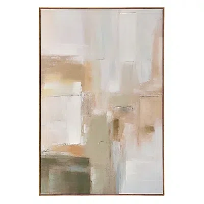 Kirkland's Neutral Green Brushstrokes Framed Canvas Art Print In Multi