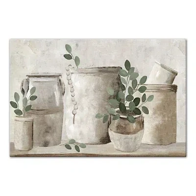 Kirkland's Neutral Greenery Pottery Canvas Art Print In Gray